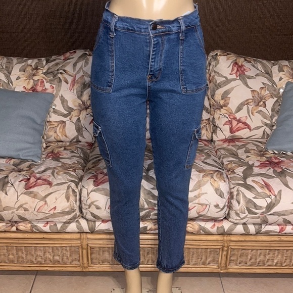 Celebrity Ace Denim - Celebrity Ace Blue Wash The MomsCargo Pocket Jeans